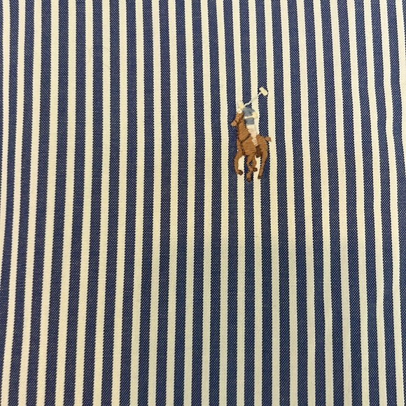 Ralph Lauren mens button down shirt in a blue stripe. Size XXL classic fit. - Picture 3 of 3